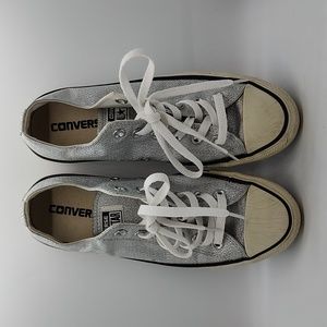Converse All Star Silver Glitter Womens Size 8